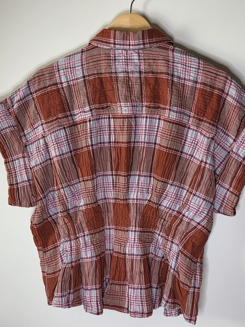 Anthropologie Pilcro The Bobbie Short-Sleeve Fitted-waist smocked top Large - Picture 6 of 10